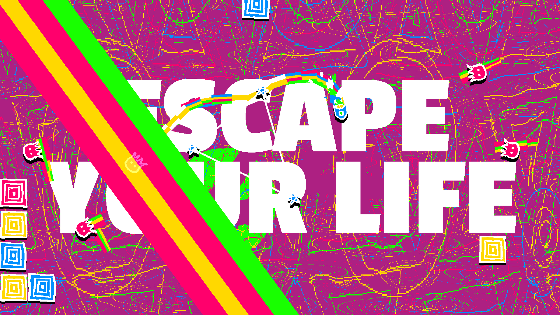 This screen reads "escape your life"